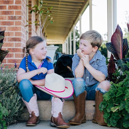 Rollda Kids Cowboy Boots for Boys Girls Western Square Toe Cowgirl Boots with Walking Heel (Toddler/Little Kid/Big Kid) - Image 4