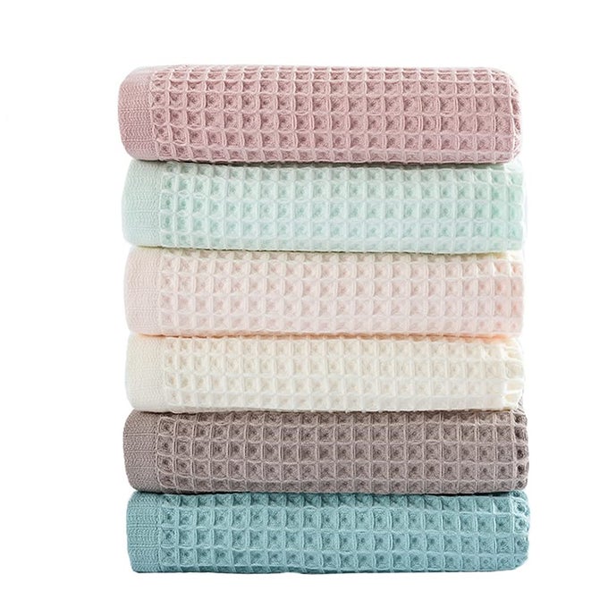 100 COTTON WAFFLE WEAVE KITCHEN TOWELS SUPER ABSORBENT DISH CLOTHS FOR DRYING WASHING DISHES 13X13 INCHES 6 PACK MIXED COLOR HAND TOWELS