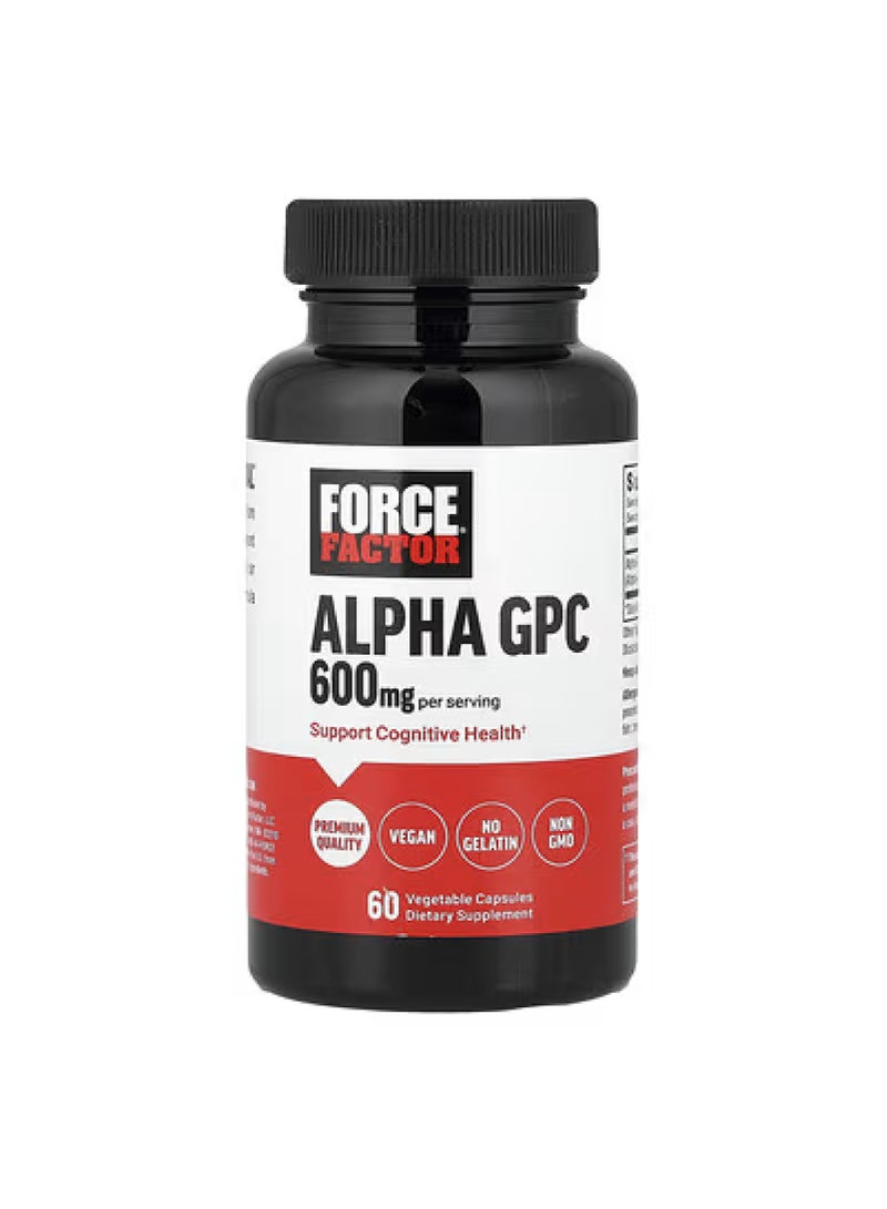Alpha GPC, 60 Vegetable Capsules (600mg per serving)