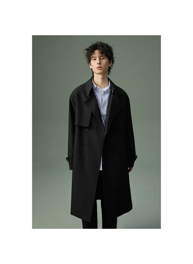 Trendy New Mid-length Trench Coat Popular Harajuku Versatile Stylish Simple Lazy Artistic Style