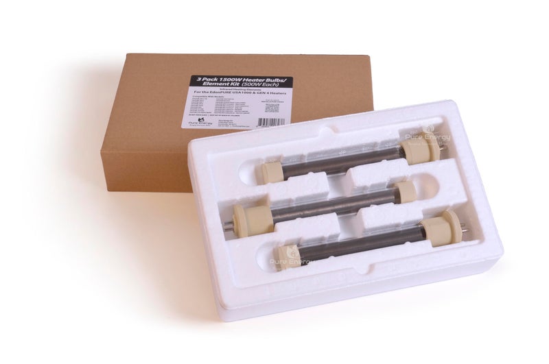 Pure Energy Replacement Bulbs Heating Element Kit 1500 Watt Complete Set of 3 Part US001 Compatible with Edenpure GEN 4 and USA 1000 Heaters - Image 1