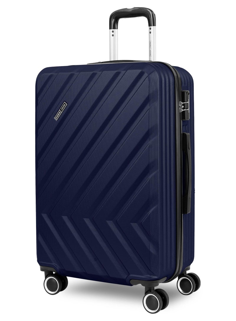 PARAJOHN Chevron 28-Inch (Large) ABS Hard Case Checked-In Luggage Trolley Bag with 4 Spinner Wheels and Lock - Navy Blue - Image 1