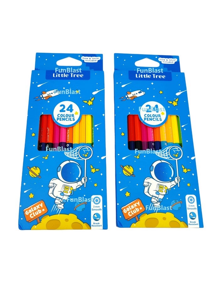 فنبلاست أقلام ألوان فن بلاست - ألوان أقلام رصاص للأطفال، مجموعة أقلام تلوين، ألوان أقلام رصاص للفنانين، أقلام تلوين شمعية، مجموعة ألوان، هدية عيد ميلاد للأطفال، مجموعة أدوات مكتبية للأطفال (24 قطعة) - Image 1