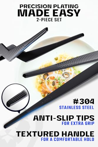 Dalstrong Professional Food Tweezers and Kitchen Tongs Set-2pc(6.5" & 10")-High-Precision, Black Titanium Coating, Multi-Use, 304 Stainless Steel-Gift Perfect for Culinary - Image 2