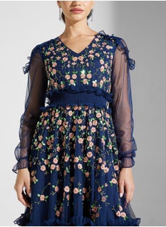 Frock and Frill Embellished Ruffles Midi Dress  - Image 3