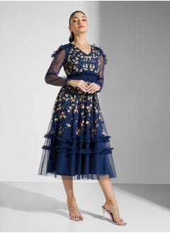Frock and Frill Embellished Ruffles Midi Dress  - Image 4