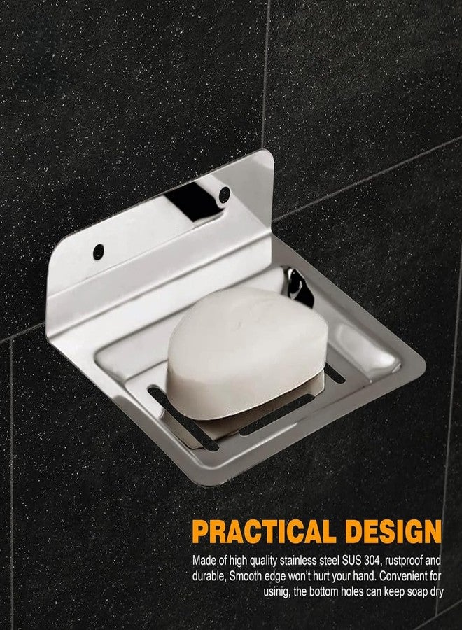 COSWARE Square Stainless Steel Single Soap Dish for Bathroom Wall Mount in Chrome Finish for Wash Area/Kitchen & Bathroom (Pack of 1) - Image 4