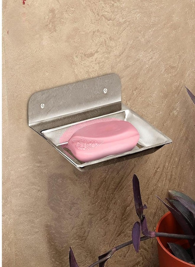 COSWARE Square Stainless Steel Single Soap Dish for Bathroom Wall Mount in Chrome Finish for Wash Area/Kitchen & Bathroom (Pack of 1) - Image 3