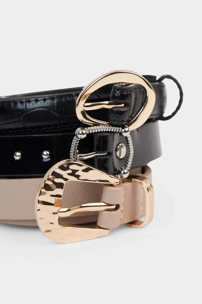 ديفاكتو Woman 3 piece Faux Leather Belt