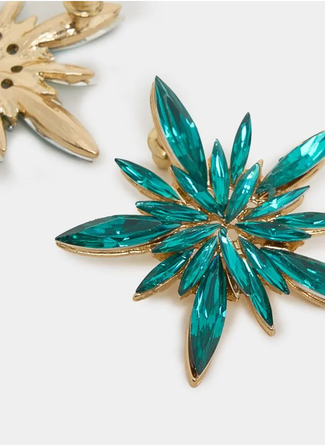 ستايلي Star Rhinestone Stud Earrings