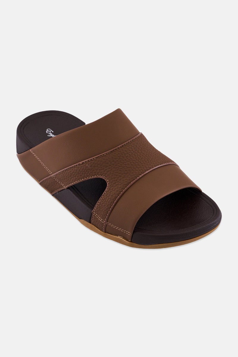 English Laundry Men Slip On Arabic Sandals, Brown - Image 1
