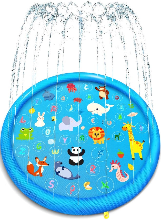 Yeeeasy Non-Slip Splash Pad for Kids, Thickened 60-Inch Sprinkler Pool - Fun Outdoor Water Play Mat for Toddlers, Children, and Dogs - Safe Summer Backyard Fountain Toy (Blue) - Image 1