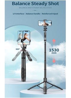 Meiyilan 65-100mm Phone Tripod & Selfie Stick, Tripod for iPhone with Remote Extendable All-in-1 Travel Light Phone Tripod Stand, Portable Camera Tripod with Cell Phone iPhone Android Camera GoPro, Black  - Image 2
