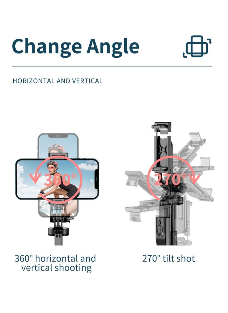 Meiyilan - 65-100mm Phone Tripod & Selfie Stick, Tripod for iPhone with Remote Extendable All-in-1 Travel Light Phone Tripod Stand, Portable Camera Tripod with Cell Phone iPhone Android Camera GoPro, Black - Image 1