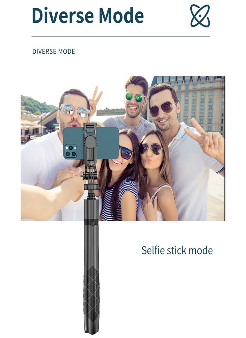 Meiyilan - 65-100mm Phone Tripod & Selfie Stick, Tripod for iPhone with Remote Extendable All-in-1 Travel Light Phone Tripod Stand, Portable Camera Tripod with Cell Phone iPhone Android Camera GoPro, Black - Image 1
