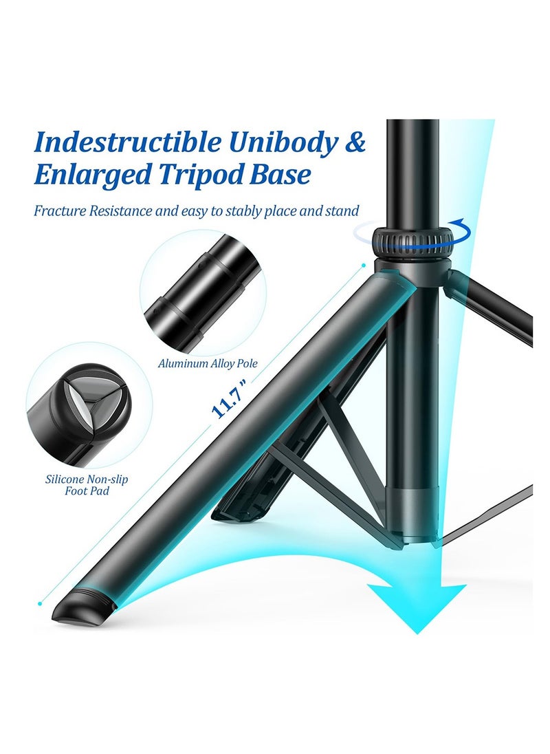 Meiyilan - 65-100mm Phone Tripod & Selfie Stick, Tripod for iPhone with Remote Extendable All-in-1 Travel Light Phone Tripod Stand, Portable Camera Tripod with Cell Phone iPhone Android Camera GoPro, Black - Image 1