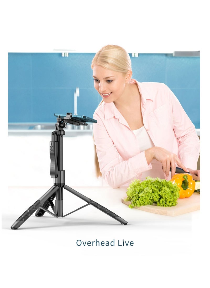 Meiyilan - 65-100mm Phone Tripod & Selfie Stick, Tripod for iPhone with Remote Extendable All-in-1 Travel Light Phone Tripod Stand, Portable Camera Tripod with Cell Phone iPhone Android Camera GoPro, Black - Image 1