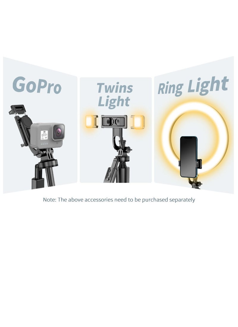 Meiyilan - 65-100mm Phone Tripod & Selfie Stick, Tripod for iPhone with Remote Extendable All-in-1 Travel Light Phone Tripod Stand, Portable Camera Tripod with Cell Phone iPhone Android Camera GoPro, Black - Image 1