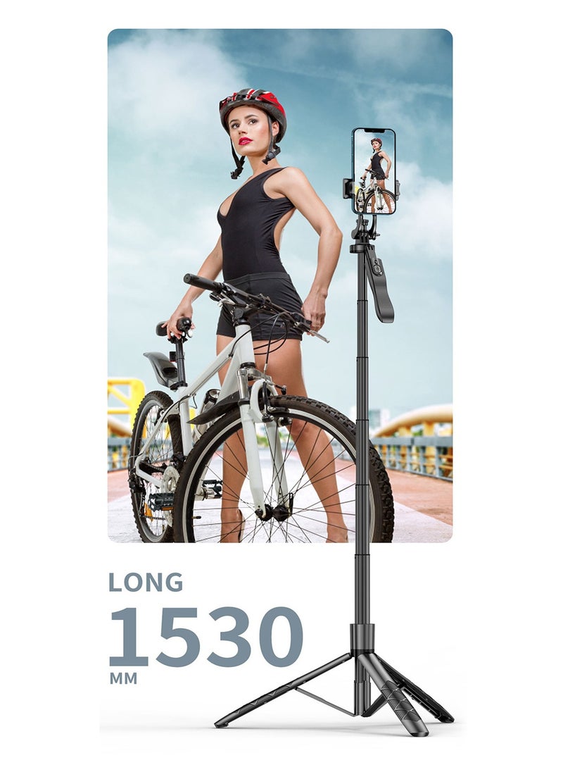Meiyilan - 65-100mm Phone Tripod & Selfie Stick, Tripod for iPhone with Remote Extendable All-in-1 Travel Light Phone Tripod Stand, Portable Camera Tripod with Cell Phone iPhone Android Camera GoPro, Black - Image 1