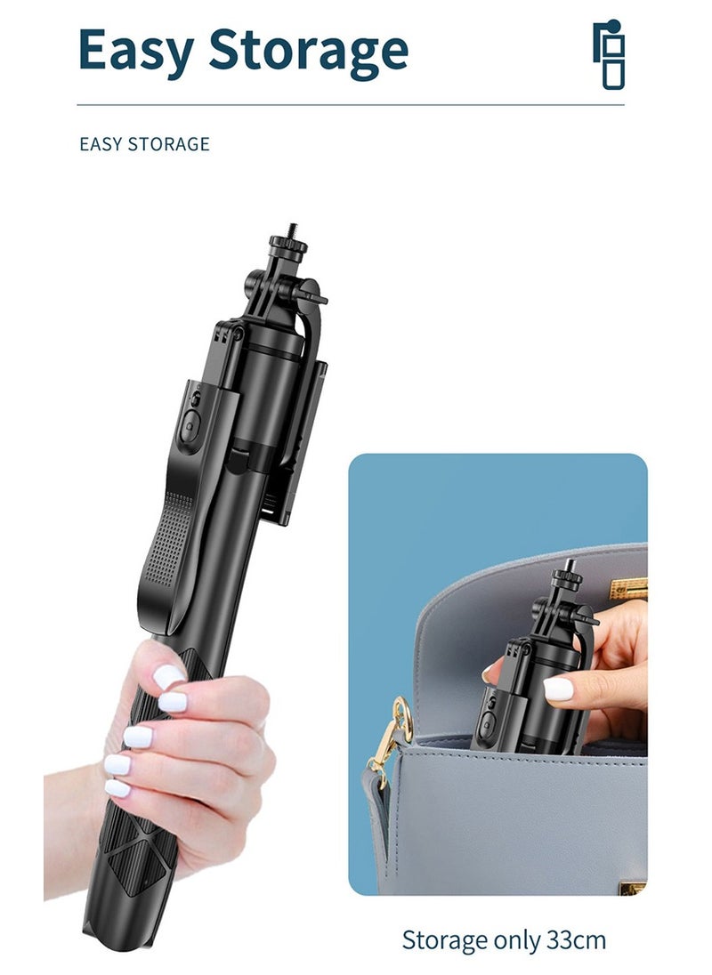 Meiyilan - 65-100mm Phone Tripod & Selfie Stick, Tripod for iPhone with Remote Extendable All-in-1 Travel Light Phone Tripod Stand, Portable Camera Tripod with Cell Phone iPhone Android Camera GoPro, Black - Image 1
