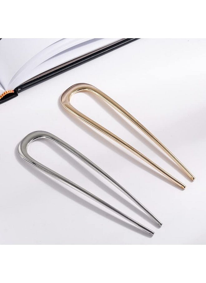 FRDTLUTHW - FRDTLUTHW 5.5Inch Large French Hair Pin, U-shaped 2 Prong Bun Hair Sticks for Thick Long Hair(pack of 2) - Image 1