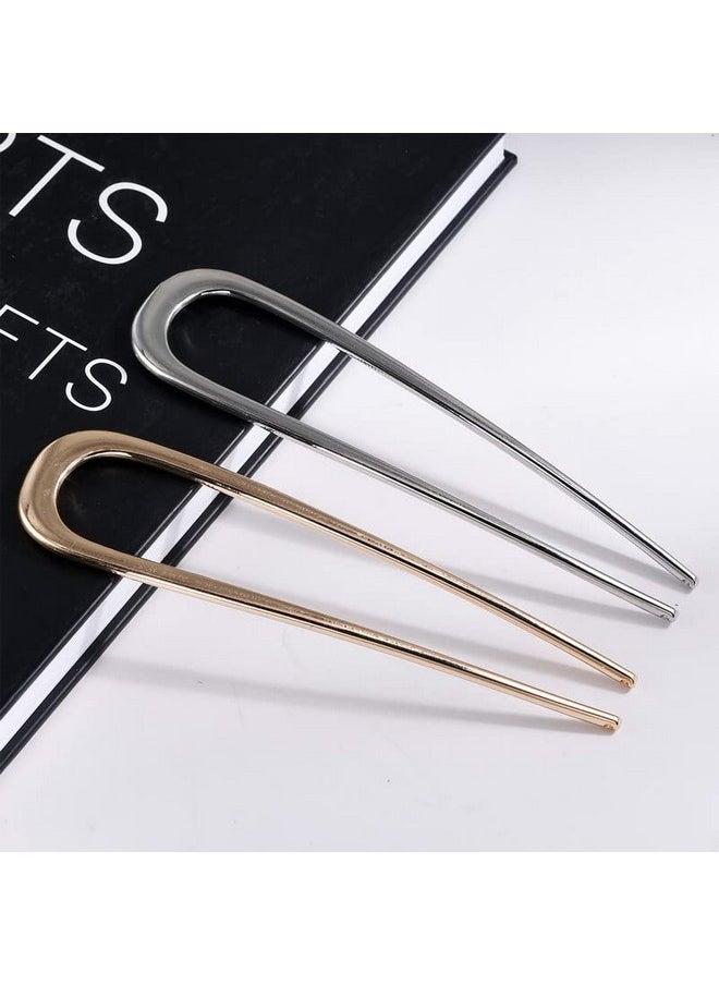 FRDTLUTHW - FRDTLUTHW 5.5Inch Large French Hair Pin, U-shaped 2 Prong Bun Hair Sticks for Thick Long Hair(pack of 2) - Image 1