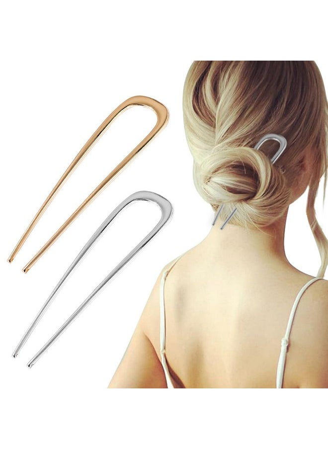 FRDTLUTHW - FRDTLUTHW 5.5Inch Large French Hair Pin, U-shaped 2 Prong Bun Hair Sticks for Thick Long Hair(pack of 2) - Image 1