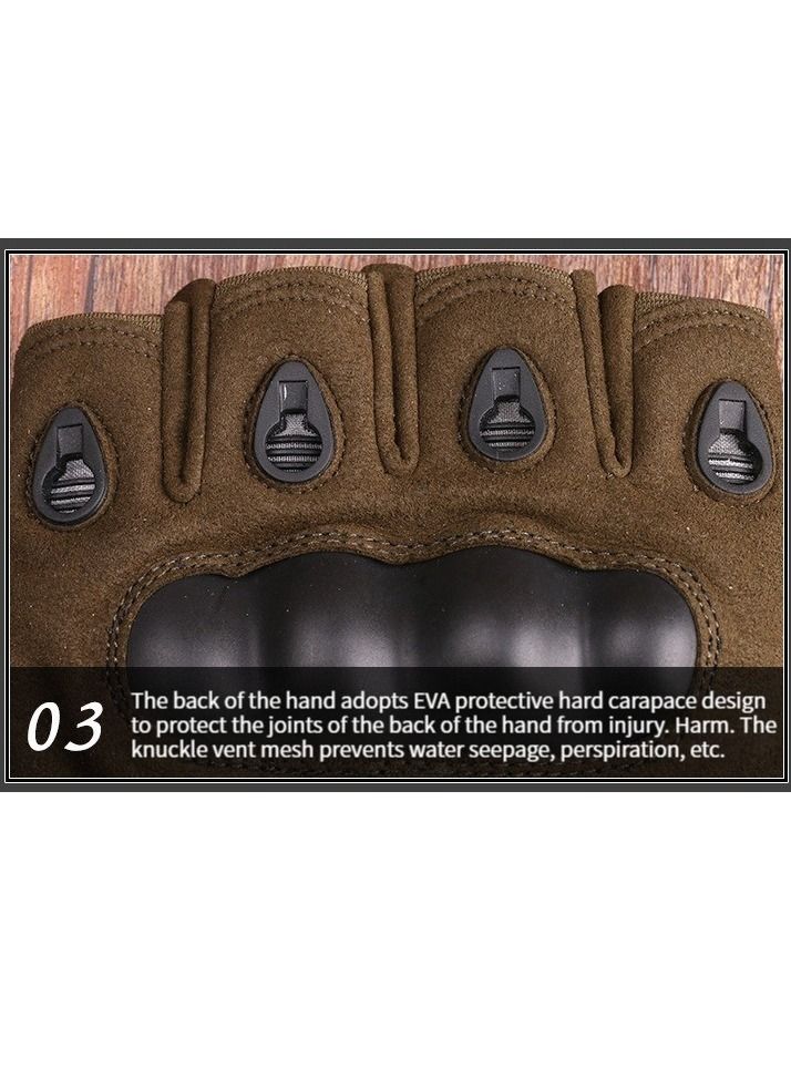 M MIAOYAN M MIAOYAN Tactical Gloves Black Hawk O Kee Outdoor Riding Army Fans Anti-cutting Field Performance Sports Fitness Hard Shell Half Finger Gloves  - Image 5