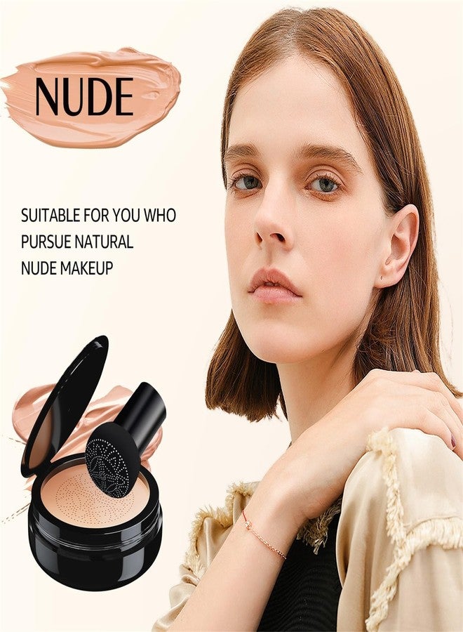 OETUIOW Mushroom Head Air Cushion CC Cream - BB Cream Face Makeup Foundation for Mature Skin Moisturizing Concealer Brighten Long-Lasting, Even Skin Tone for All Skin Types (Nude) - Image 3
