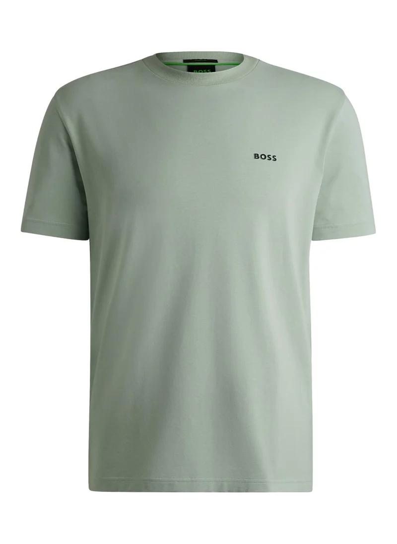 بوس Regular-fit T-shirt in stretch cotton with contrast logo