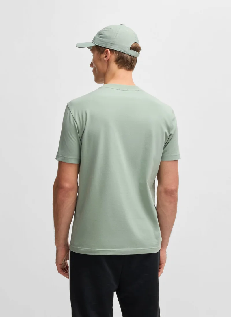 بوس Regular-fit T-shirt in stretch cotton with contrast logo