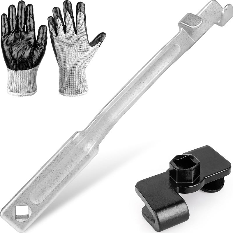 Fasouna Wrench Extender Tool Bar 135 Universal Wrench Extension Torque Adaptor Set for Extra Leverage 12 Drive 135 Wrench Cheater Bar NonSlip Gloves