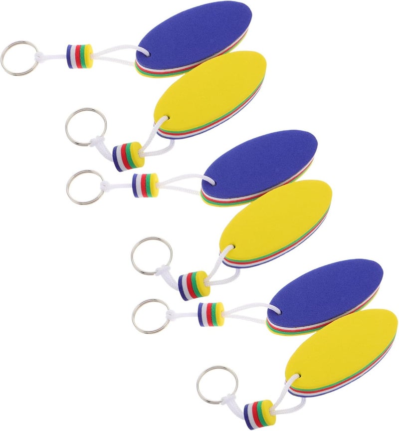 6pcs Oval Foam Floating Keychain Versatile Key Ring for Boating Fishing Surfing Sailing Outdoor Sports Stylish Functional Key Float for Water Activities - Image 1