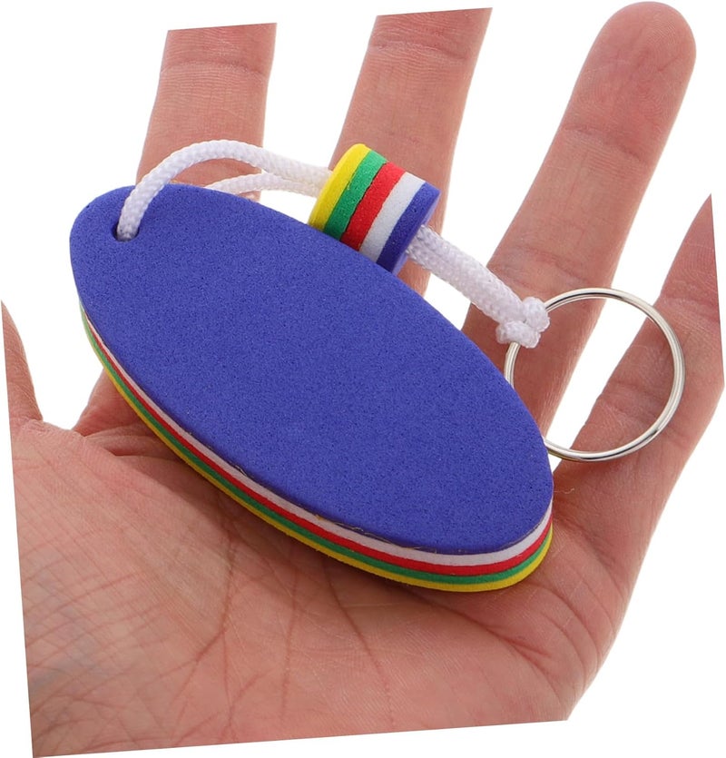 6pcs Oval Foam Floating Keychain Versatile Key Ring for Boating Fishing Surfing Sailing Outdoor Sports Stylish Functional Key Float for Water Activities - Image 3