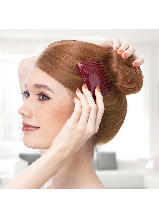 RC ROCHE ORNAMENT 6 Pcs Womens Hair Side Slide Comb Wide Teeth Plastic Strong Solid Plain Bridal Pin Fashion Ladies Girl Clamp Styling Accessories Clip Large Black - Image 3