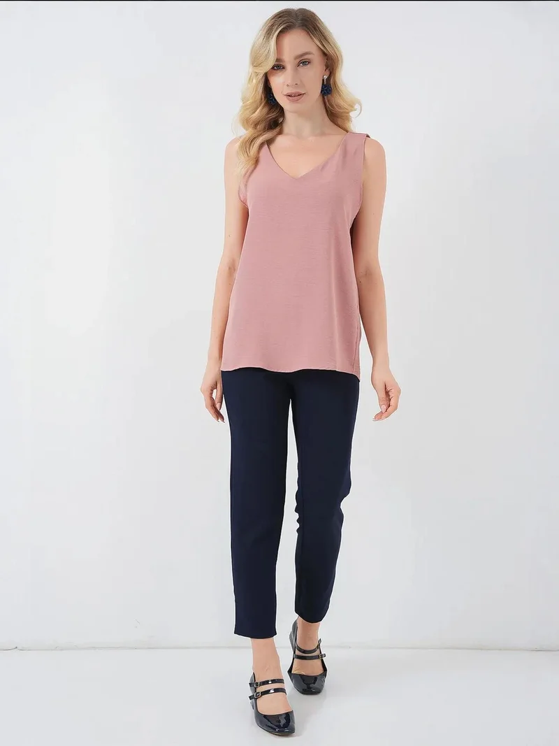 BIG DART BDART Textured V-Neck Sleeveless Blouse