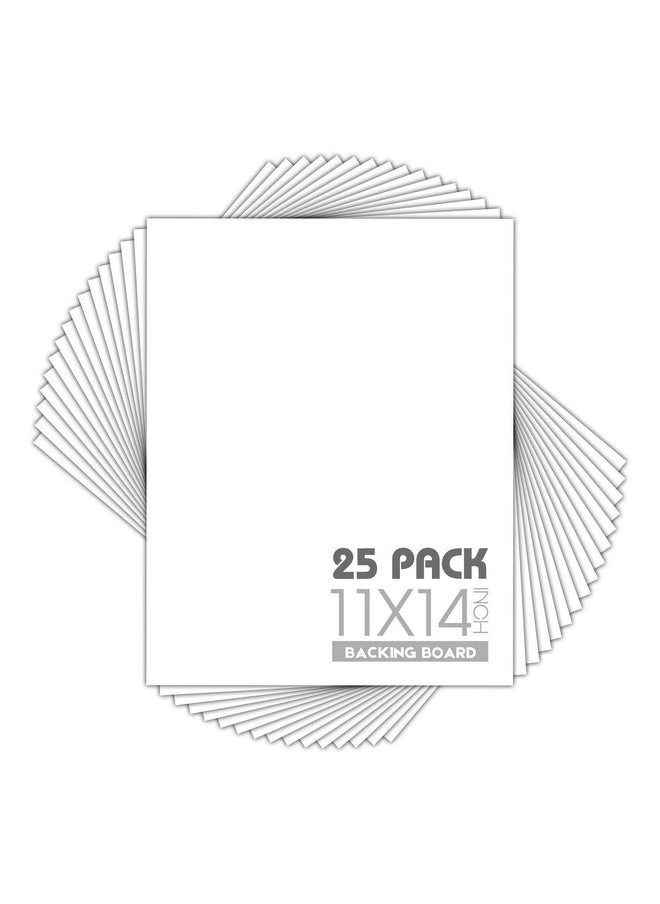MBC MAT BOARD CENTER - Mat Board Center Pack Of 25 11X14 White Backing Boards 4 Ply Thickness For Pictures Photos Framing Support Great For Diy Projects Art Prints - Image 1