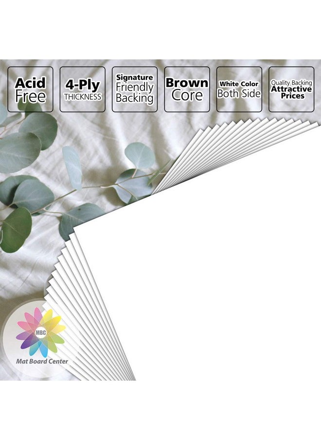 MBC MAT BOARD CENTER - Mat Board Center Pack Of 25 11X14 White Backing Boards 4 Ply Thickness For Pictures Photos Framing Support Great For Diy Projects Art Prints - Image 1