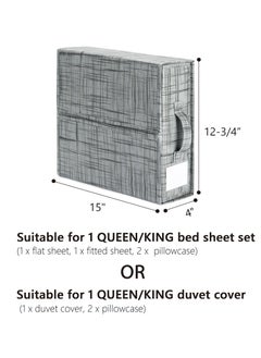 Excefore SheetCube Bed Sheet Set Organizer, 2 Pack Foldable Storage Box for Duvet Cover Set, Linen Closet Organizer for Bedding Clothes Blankets, Black  - Image 5