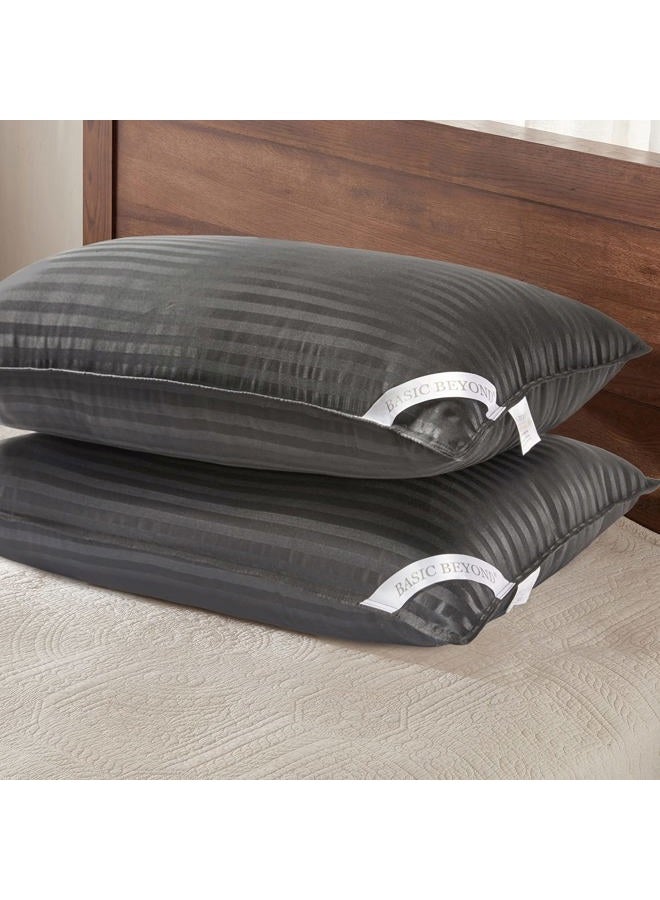 Basic Beyond Bed Pillows for Sleeping - King Size Pillows Set of 2 - Luxury Hotel Collection Down Alternative Pillows, Black, 20x36 Inches - Image 1