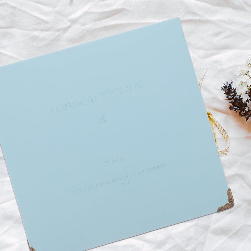 Multi-function Ticket Collection Album for Movie, Plane, and Train Tickets, Portable Souvenir Storage Book with Loose-leaf Pages, Light Blue Commemorative Organizer for Travel and - Image 5