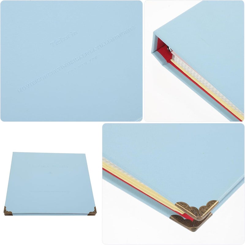 Multi-function Ticket Collection Album for Movie, Plane, and Train Tickets, Portable Souvenir Storage Book with Loose-leaf Pages, Light Blue Commemorative Organizer for Travel and - Image 3