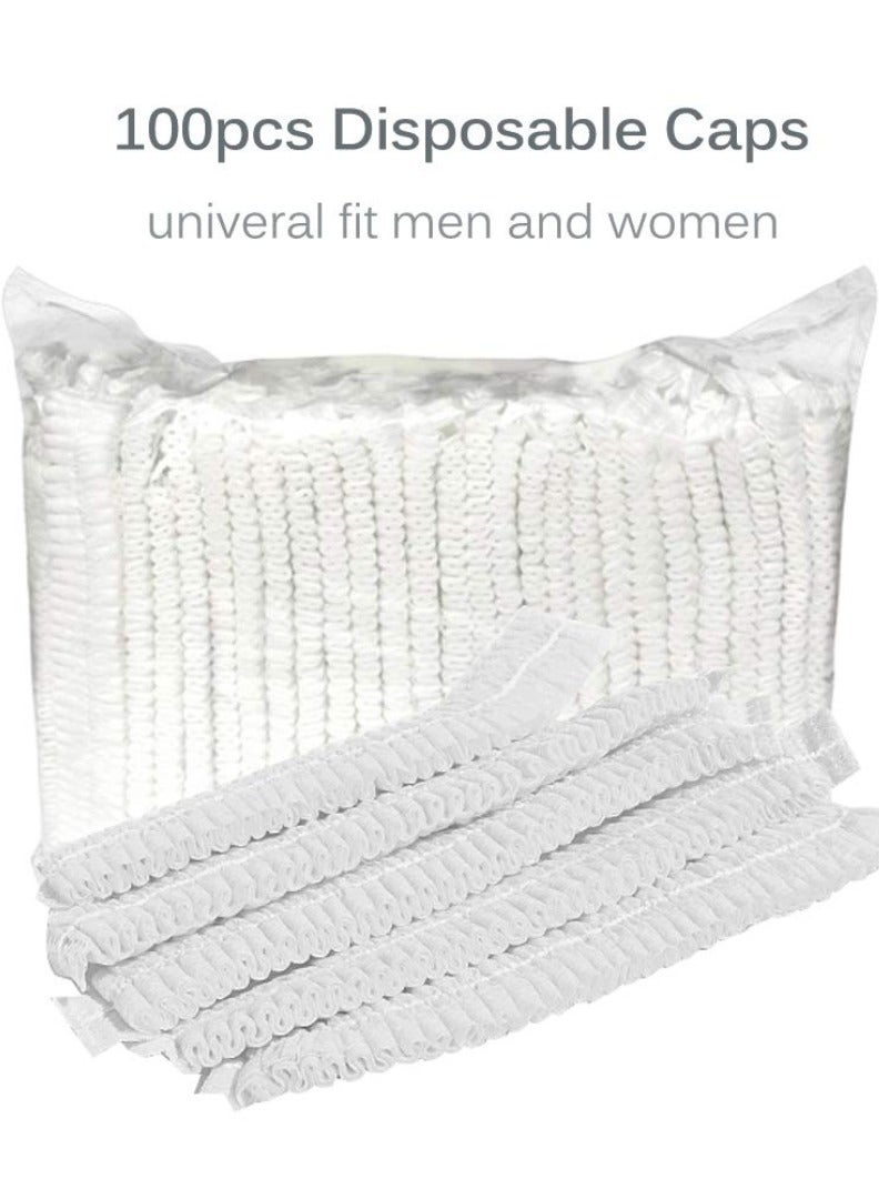 MiMi & BeiBei 100Pcs Bouffant Caps Surgical Head Caps Bouffant Non Woven Cap Dustproof and Disposable Caps Non Woven Shower Caps Disposable Hair Nets Surgical Caps White - Image 2
