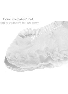 MiMi & BeiBei 100Pcs Bouffant Caps Surgical Head Caps Bouffant Non Woven Cap Dustproof and Disposable Caps Non Woven Shower Caps Disposable Hair Nets Surgical Caps White  - Image 3