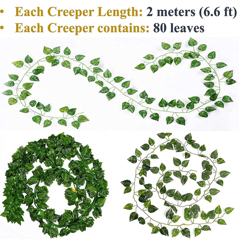 Tdas Artificial Ivy Garlands Leaves Greenery Hanging Vine Creeper Plants for Home Decor Main Door Wall Balcony Office Wedding Decoration Party Festival Craft -Each 6.7 ft (24 Pcs (Artificial Vines)) - Image 5