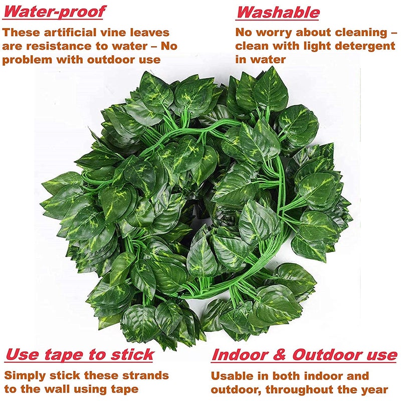 Tdas Artificial Ivy Garlands Leaves Greenery Hanging Vine Creeper Plants for Home Decor Main Door Wall Balcony Office Wedding Decoration Party Festival Craft -Each 6.7 ft (24 Pcs (Artificial Vines)) - Image 4