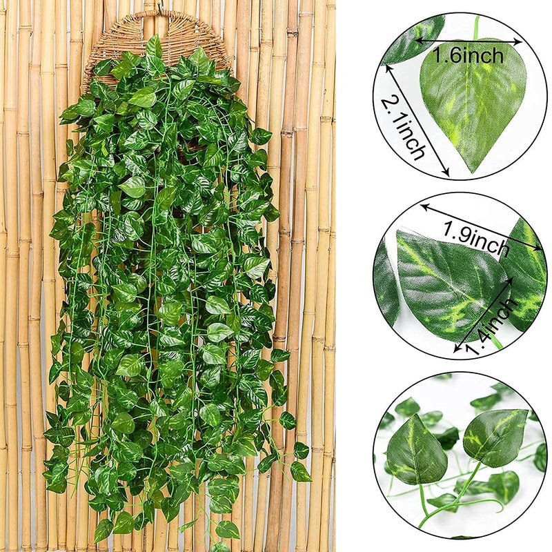 Tdas Artificial Ivy Garlands Leaves Greenery Hanging Vine Creeper Plants for Home Decor Main Door Wall Balcony Office Wedding Decoration Party Festival Craft -Each 6.7 ft (24 Pcs (Artificial Vines)) - Image 3
