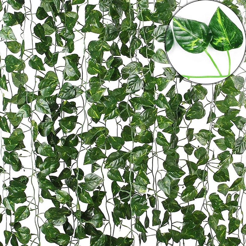 Tdas Artificial Ivy Garlands Leaves Greenery Hanging Vine Creeper Plants for Home Decor Main Door Wall Balcony Office Wedding Decoration Party Festival Craft -Each 6.7 ft (24 Pcs (Artificial Vines)) - Image 1