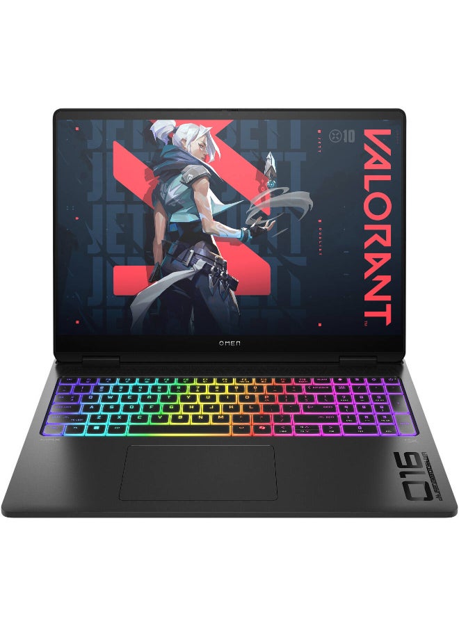 HP لابتوب OMEN MAX 16، شاشة QHD 16" بتردد 240Hz IPS، معالج Intel Core Ultra 9 275HX، 32GB ذاكرة DDR5، 1TB SSD، NVIDIA GeForce RTX 5080 بسعة 16GB، لوحة مفاتيح RGB إنجليزي، أسود ظل - Image 1