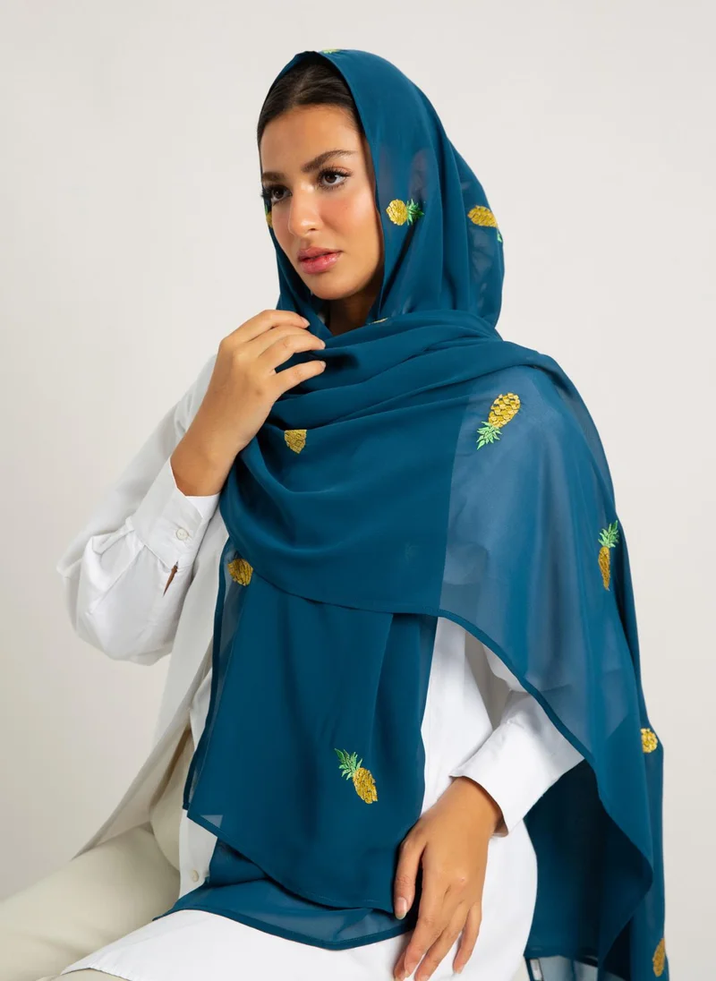Kaafmeem Aqua Blue Pineapple Laser Tarha